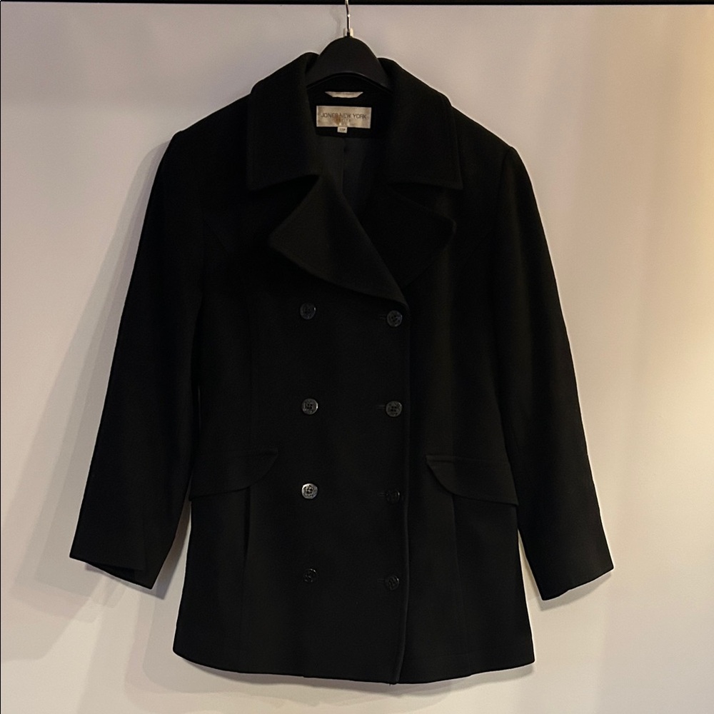 Jones New York Elegant Black Women’s Pea Coat - Petite 10